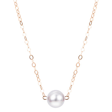 15" 14KT Akoya Pearl by Pearl Starter Necklace, 5.5-6mm